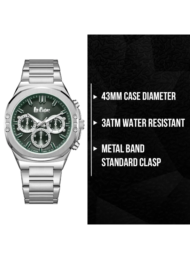 Lee Cooper Dark Green Men's Metal Multi Function Watch LC07991.370 - 43 mm  | Best Price UAE
