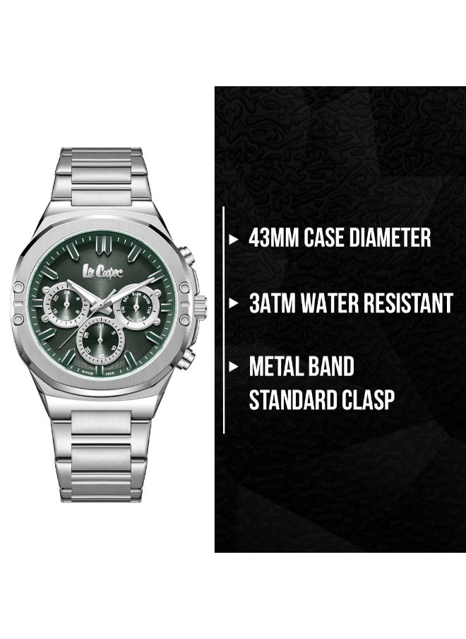 Lee Cooper Men's Multi Function Display Watch With Silver Metal Strap - LC07991.370  - Image 2