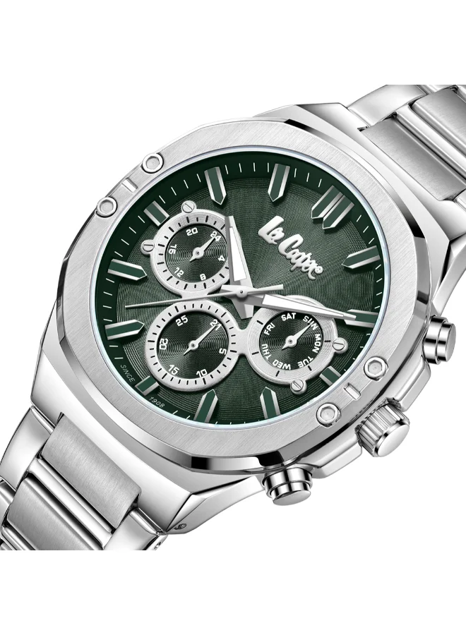 Lee Cooper Dark Green Men's Metal Multi Function Watch LC07991.370 - 43 mm  | Best Price UAE