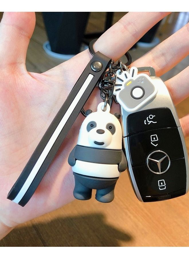 Generic Distinctive Cartoon Keychain Cute Accessory Anime Bear Keychain With Ribbon Fit Car And Purse And Bag Cute Creative Gift  - Image 2