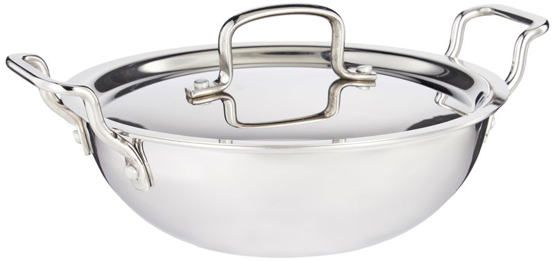 Tosaa Triply Stainless Steel 22 cm Kadai with Lid/Indian Wok|Even Heat Distribution| Consumes Less Oil|Easy to Clean|Gas Stove Compatible - 1600 ml - Image 5