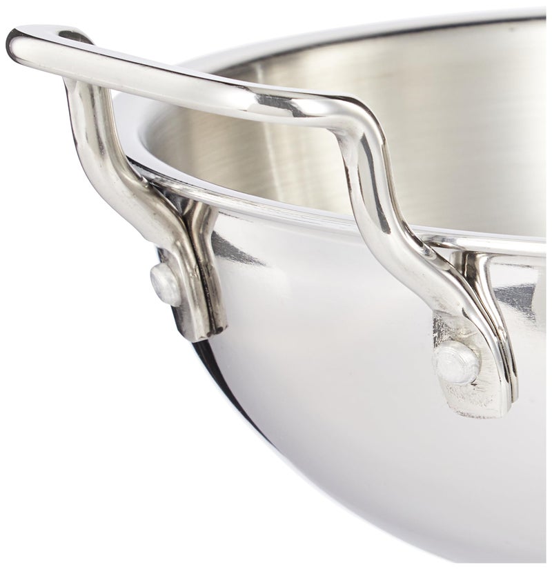 Tosaa Triply Stainless Steel 22 cm Kadai with Lid/Indian Wok|Even Heat Distribution| Consumes Less Oil|Easy to Clean|Gas Stove Compatible - 1600 ml - Image 3