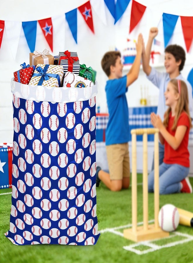 WRAPAHOLIC 56" Extra Large Baseball Plastic Gift Bag - Classic Baseball Jumbo Bike Bag Gift Wrap for Tenns Boys Birthday, Baby Shower and Ball Sports Theme Party- 56" H x 36" W - Image 5