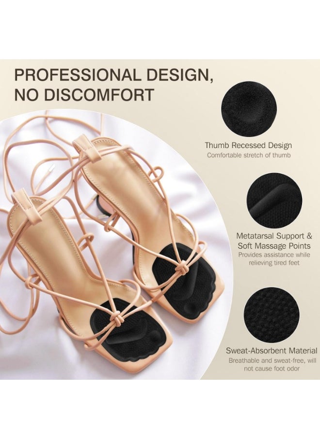 Meetion Metatarsal Pads Women, Gel Ball of Foot Cushions for Pain Relief in Shoes, Non-Slip Heel Inserts, One Size Fits All (2 Pairs, Black)  - Image 4