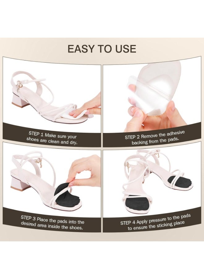 Meetion Metatarsal Pads Women, Gel Ball of Foot Cushions for Pain Relief in Shoes, Non-Slip Heel Inserts, One Size Fits All (2 Pairs, Black)  - Image 5