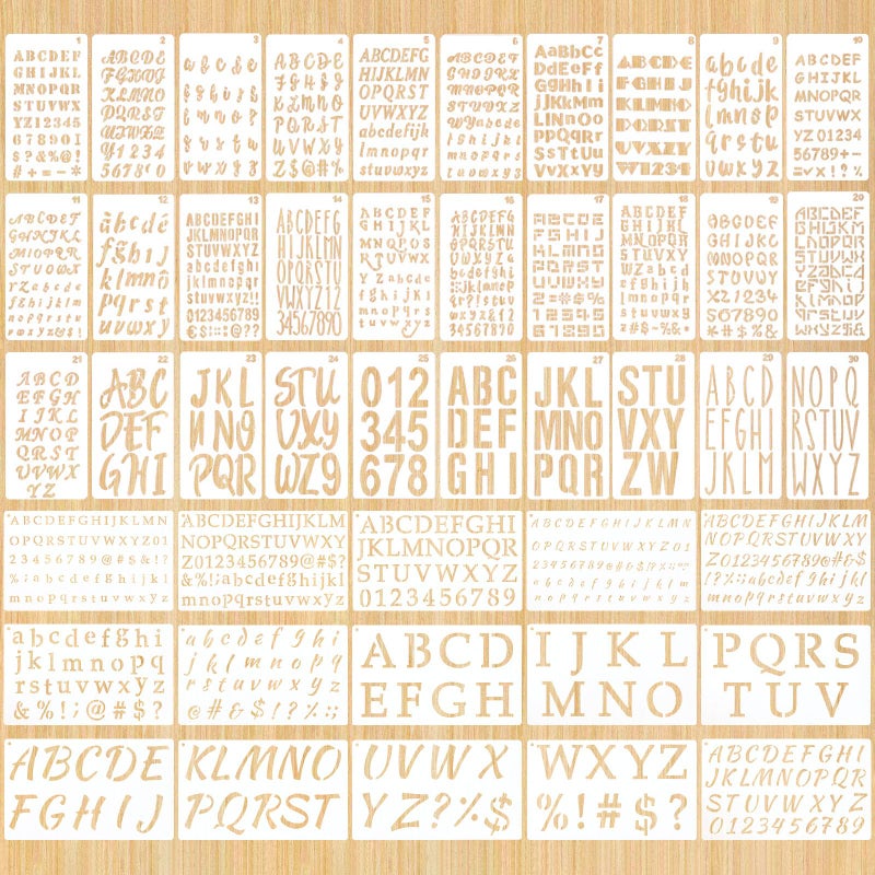 ROPCIA 13 12 34 1 2 Inch Letter Stencils for Painting 45 Pcs Reusable Plastic Alphabet and Number Symbols Stencils for ournal Notebook Diary Scrapbook Decor Supplies Crafts Art Projects - Image 3