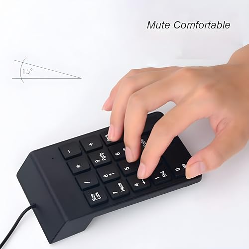 viboton USB Numeric Keypad – Slim 18-Key Wired Number Pad for Laptop, PC, MacBook, iMac, Mac Pro/Air – Portable External Numpad Keyboard for Data Entry (Black) - Image 4