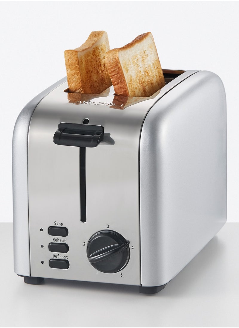 LAWAZIM - 2-Slice Electric Stainless Steel Toaster With Removable Crump Tray 850W- Silver-Cancel and Defrost Function with 5 Browning Levels- Sleek Modern Design for All Bread Types and Bagel in Kitchen - Image 1