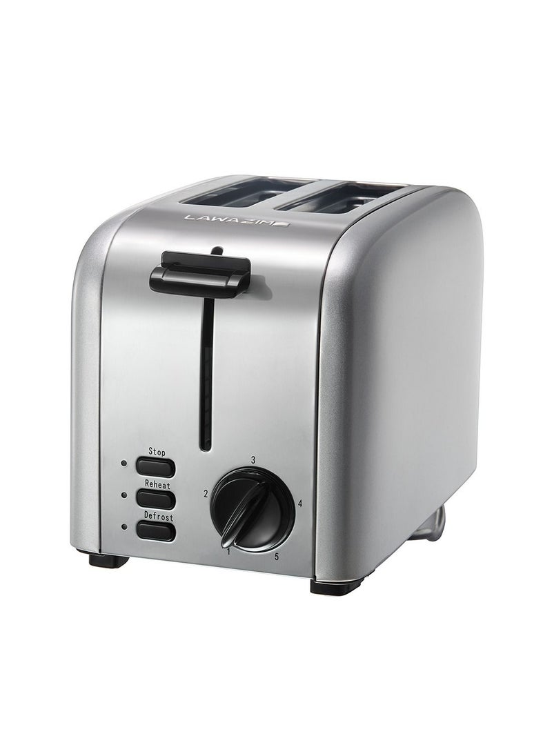 LAWAZIM - 2-Slice Electric Stainless Steel Toaster With Removable Crump Tray 850W- Silver-Cancel and Defrost Function with 5 Browning Levels- Sleek Modern Design for All Bread Types and Bagel in Kitchen - Image 1