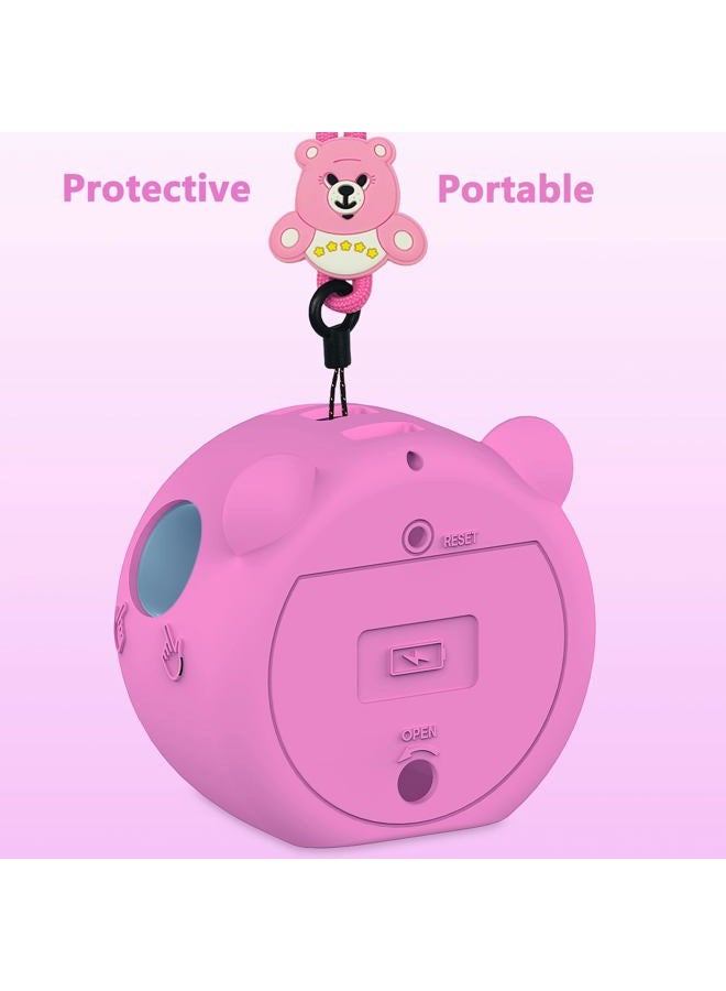 JCHPINE Silicone Cover Case for Punirunes Interactive Digital Toy, Protective Skin Sleeve for Punirunes Digital Pet Toys Squishy Characters Electronic Pets Case Accessories (Case Only) (Pink Case) - Image 4