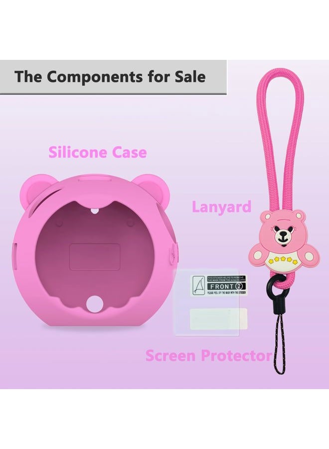 JCHPINE Silicone Cover Case for Punirunes Interactive Digital Toy, Protective Skin Sleeve for Punirunes Digital Pet Toys Squishy Characters Electronic Pets Case Accessories (Case Only) (Pink Case) - Image 2