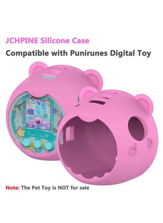 JCHPINE Silicone Cover Case for Punirunes Interactive Digital Toy, Protective Skin Sleeve for Punirunes Digital Pet Toys Squishy Characters Electronic Pets Case Accessories (Case Only) (Pink Case) - Image 3