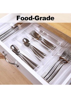 Luxoraq Drawer Tray, Clear Plastic Drawer Organizer Tray, 6-Pcs Desk Drawer Organizer for Makeup Storage, 3-Size Storage Organizer Divider Trays for Kitchen, Bathroom, Makeup Utensils and Office  - Image 3