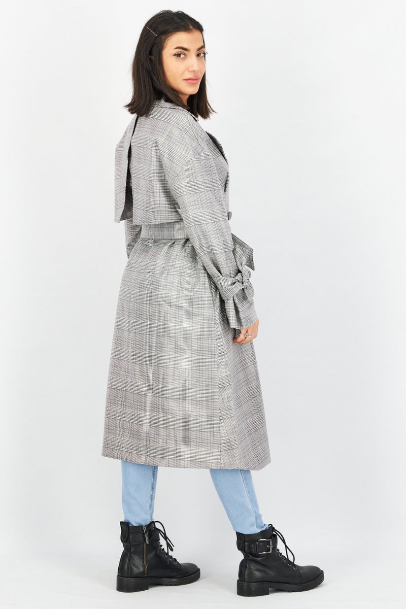 VERO MODA Women Bill Belted Trench Coat, Black - Image 3