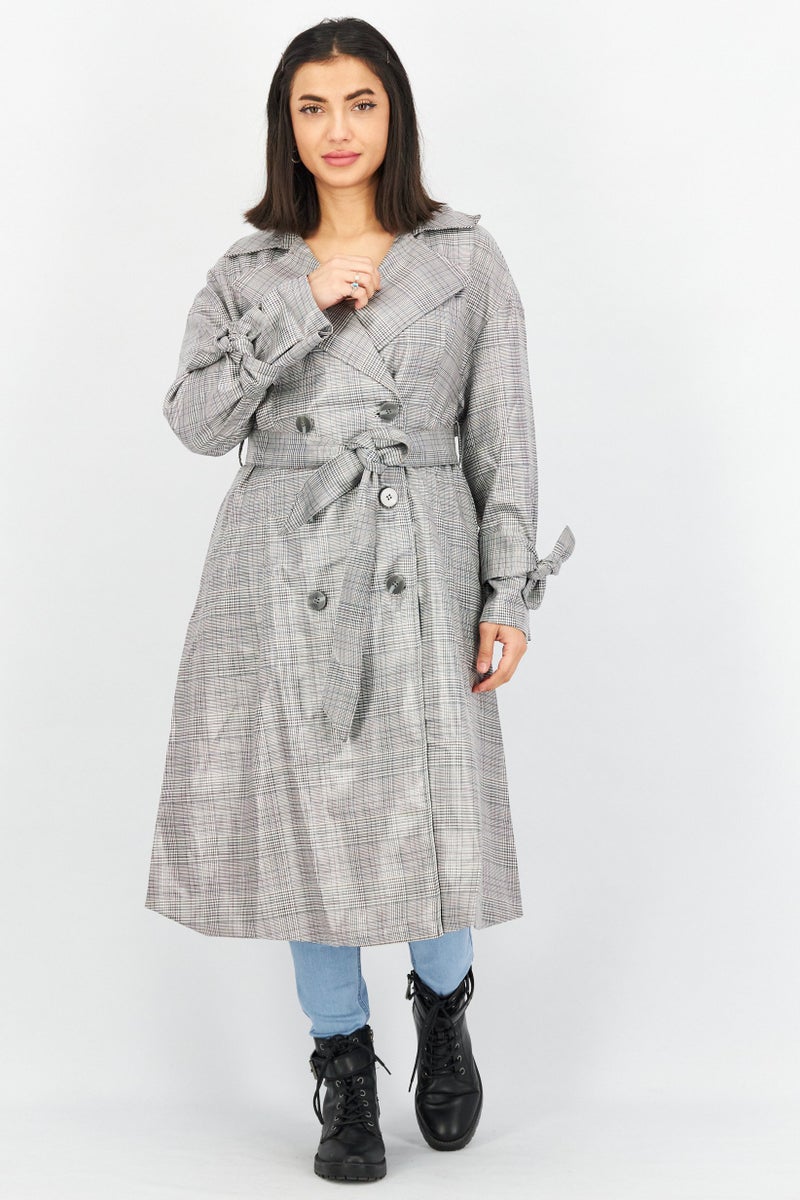 VERO MODA Women Bill Belted Trench Coat, Black - Image 1