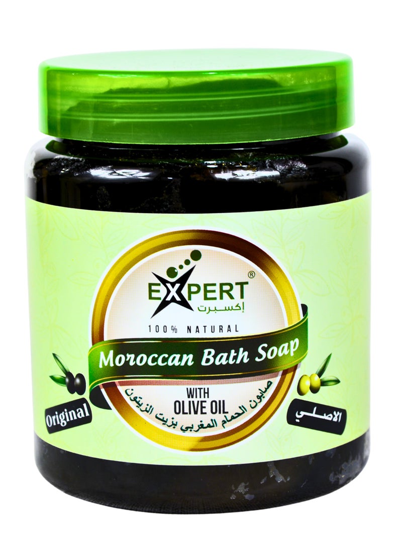إكسبرت صابون الحمام المغربي بزيت الزيتون من إكسبيرت – تقشير وتنظيف عميق للبشرة – عناية طبيعية 100% – تفتيح وترطيب – 700 جم