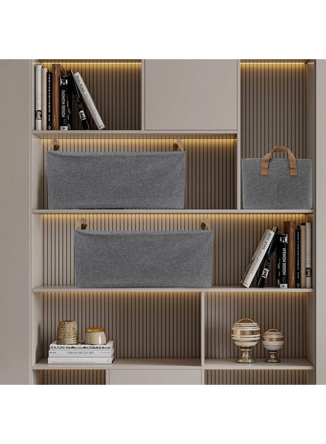 NESTIFY Foldable Storage Box for Clothes PACK OF 5 Wardrobe Organizer For Clothes Collapsible Clothing Basket With Handles & Metal Frame Clothes Organiser for Wardrobe Cloth Storage Box(26Liter-GREY) - Image 5