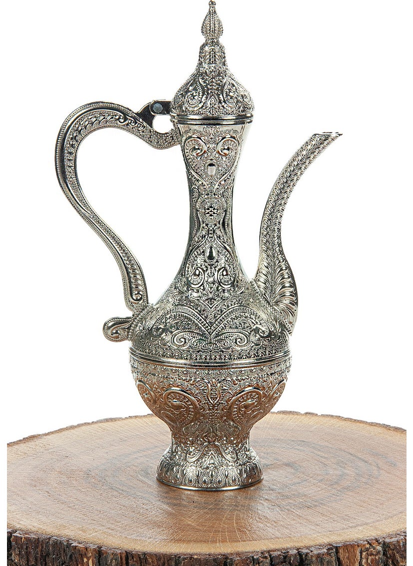 İhvan Online - Silver Color 14 Piece Zamzam Glass and Cup Set with Tray Set - Image 1