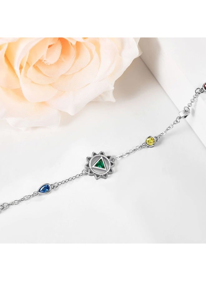 Approved Science AA Chakra Bracelet Sterling Silver Lotus Alcoholics Anonymous Bracelet Sobriety Recovery Symbol Jewelry for Women  - Image 3