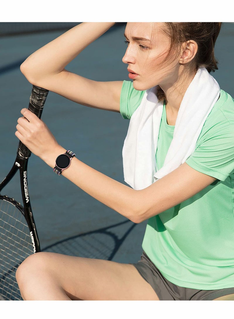 Zikra Floral Bands for Samsung Galaxy Active 2 Watch 40mm, Adjustable 20mm Stretchy Loop Strap for Comfortable Wear and Stylish Look. - Image 3