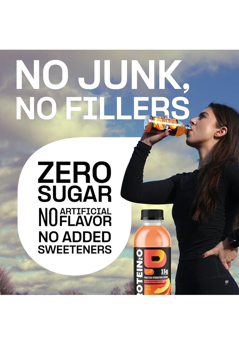 PROTEIN20 Protein Infused Water Plus Energy with Peach Mango 500ml Pack Of 12 - Image 2