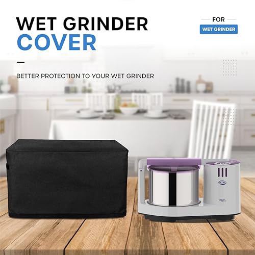 Crasome Dust Proof Water Resistant Kitchen Wet Grinder Cover for 2 Litre Table Top Ultra Grind+ Gold - Black - Image 5