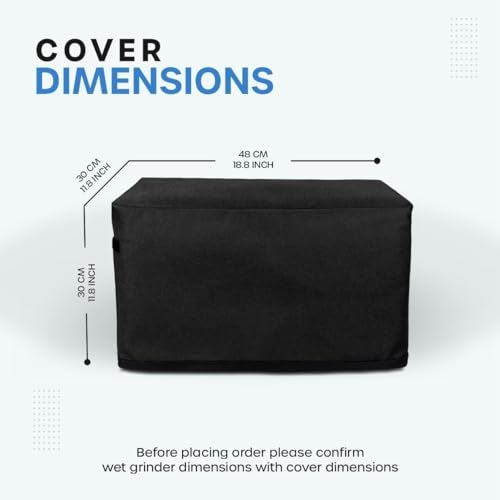 Crasome Dust Proof Water Resistant Kitchen Wet Grinder Cover for 2 Litre Table Top Ultra Grind+ Gold - Black - Image 2