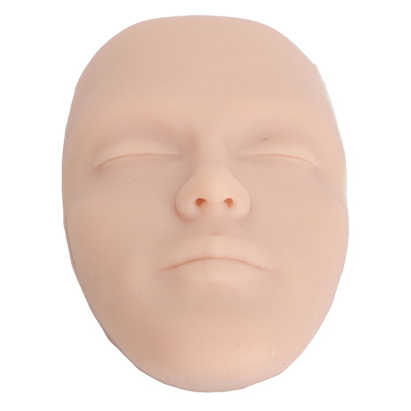 3D Makeup Practice Face Board Realistic Reusable Silicone Cosmetic Mannequin Face with 7PCS Brush for Beginner Medium Skin Color - Image 2