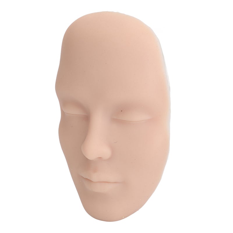 3D Makeup Practice Face Board Realistic Reusable Silicone Cosmetic Mannequin Face with 7PCS Brush for Beginner Medium Skin Color - Image 3