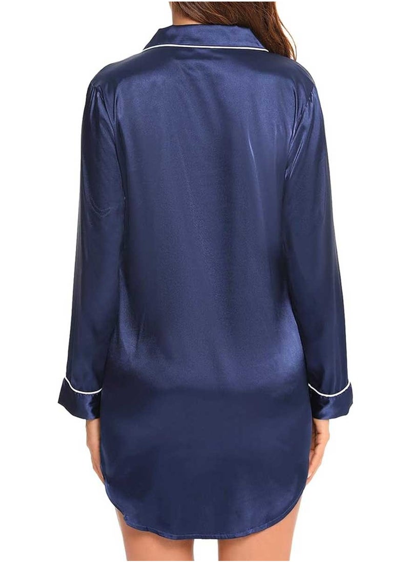 Women's Satin Long Sleeve Sleep Shirt: Elegant Silk Nightshirt with Button Down Design, Perfect Pajama Top - pzsku/ZBDB79BF8A44A28244961Z/45/_/1730484590/7067d4c8-4e17-4d95-9fc9-2848d5c3d6eb