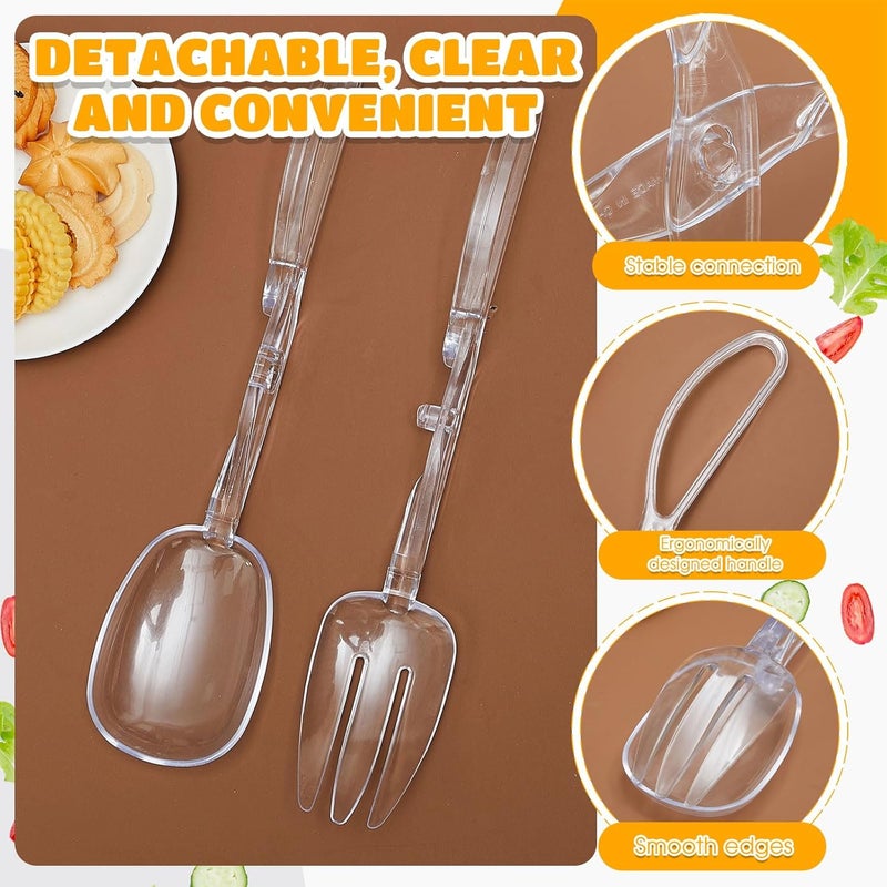 Tioncy 12 Pack Plastic Salad Scissor Tongs 11.5 Inches for Serving Reusable Food Tongs, Clear Utensils for Chef Cooking, Kitchen, Buffet, Party, Catering Supplies - Image 3