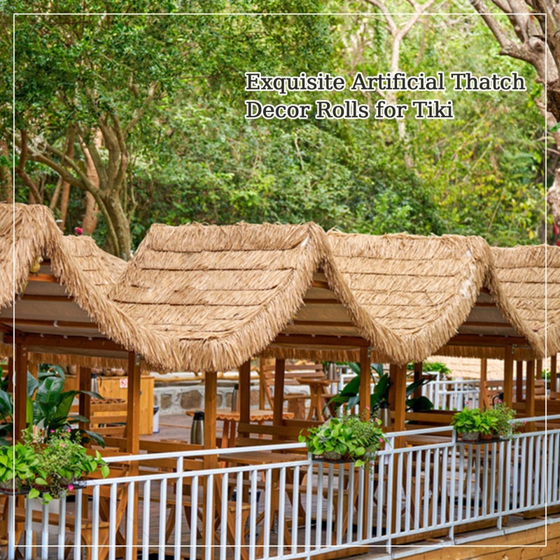 Vaotais Premium Mexican Style Artificial Palm Thatch Roof Rolls. 5 Lengths, 2 Colors. Waterproof. Easy Install. Ideal for Tiki Bars, Parties, Gardens & Fences (4ft x 16in - Straw Yellow) - Image 5
