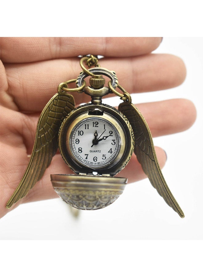 Vintage Hollow Bronze Pocket Watch Quartz Arabic Markers Carved Men and Women Watches with Necklace Chain Pendant - Image 4