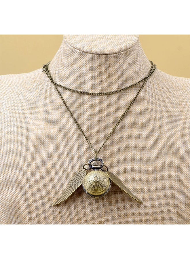 Vintage Hollow Bronze Pocket Watch Quartz Arabic Markers Carved Men and Women Watches with Necklace Chain Pendant - Image 2