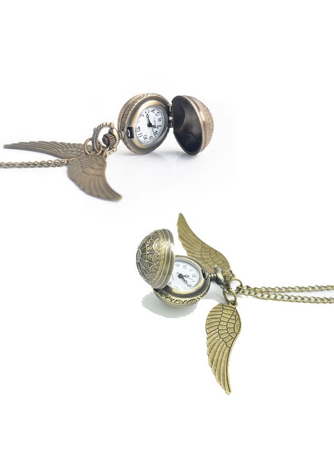 Vintage Hollow Bronze Pocket Watch Quartz Arabic Markers Carved Men and Women Watches with Necklace Chain Pendant - Image 5