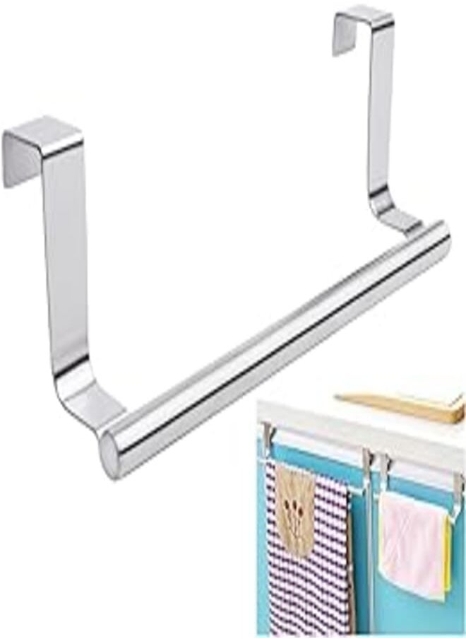 Mziart Mziart Modern Towel Bar with Hooks for Bathroom and Kitchen, Brushed Stainless Steel Towel Hanger Over Cabinet (9 inch) 