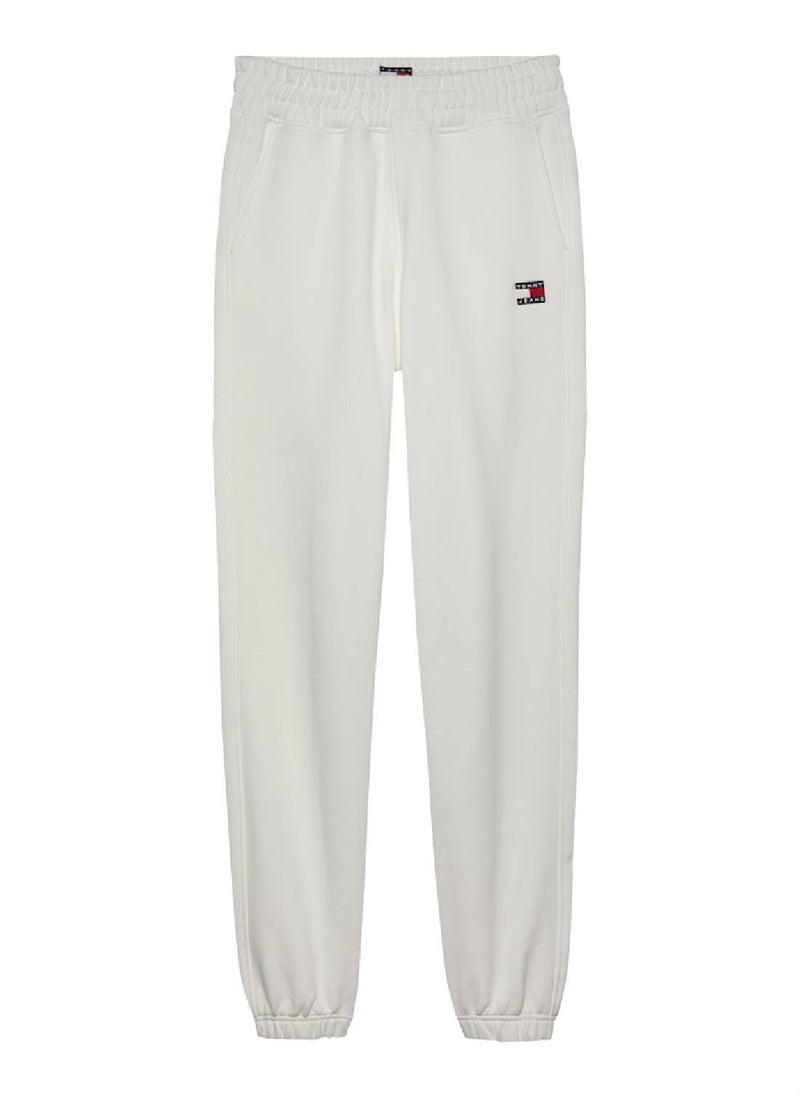 TOMMY JEANS Women's Badge Logo Joggers - Cotton, White  - Image 2