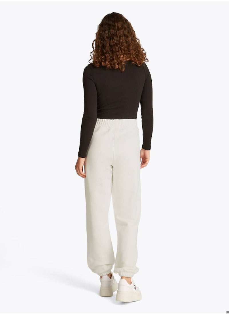TOMMY JEANS Women's Badge Logo Joggers - Cotton, White  - Image 4