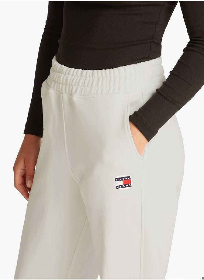 TOMMY JEANS Women's Badge Logo Joggers - Cotton, White  - Image 5