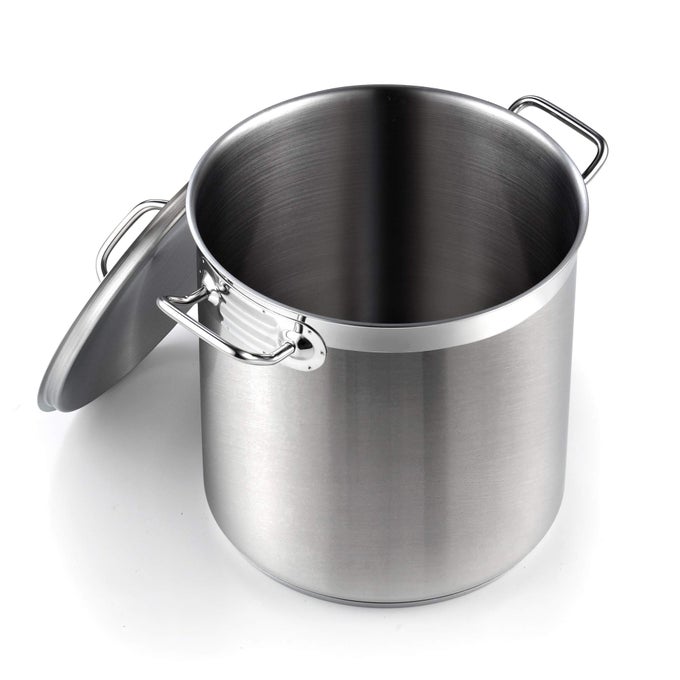 STOCKPOTS STAINLESS STEEL 11 QUART PROFESSIONAL GRADE STOCK POT WITH LID SILVER