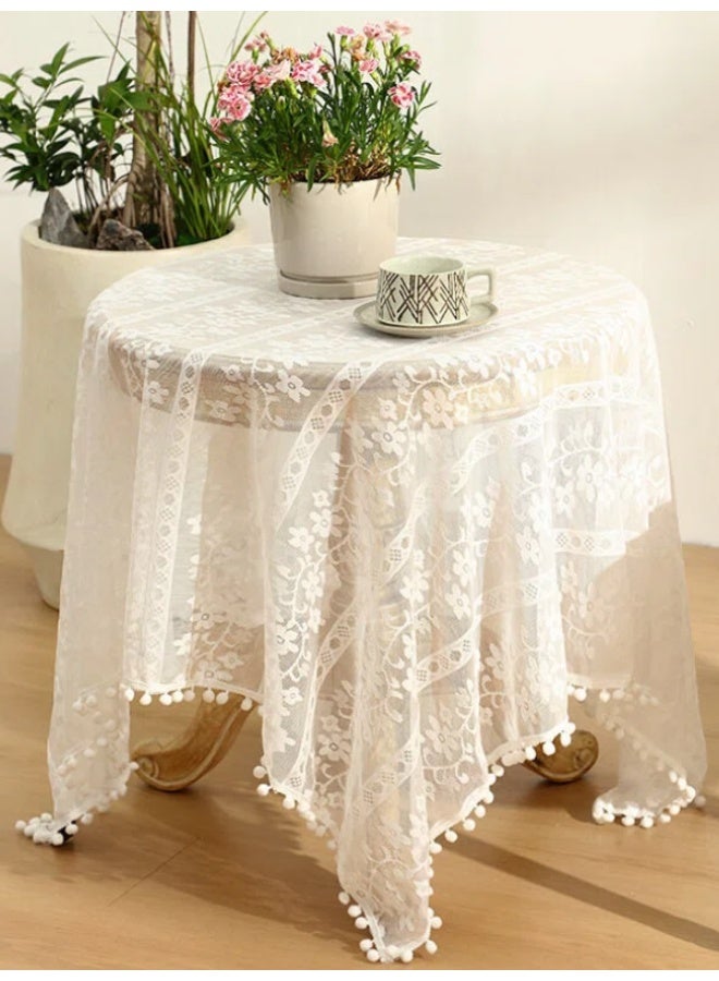 FridayIn French Lace Tablecloth with Embroidery Effect Dessert Table Party Table cover - Image 1