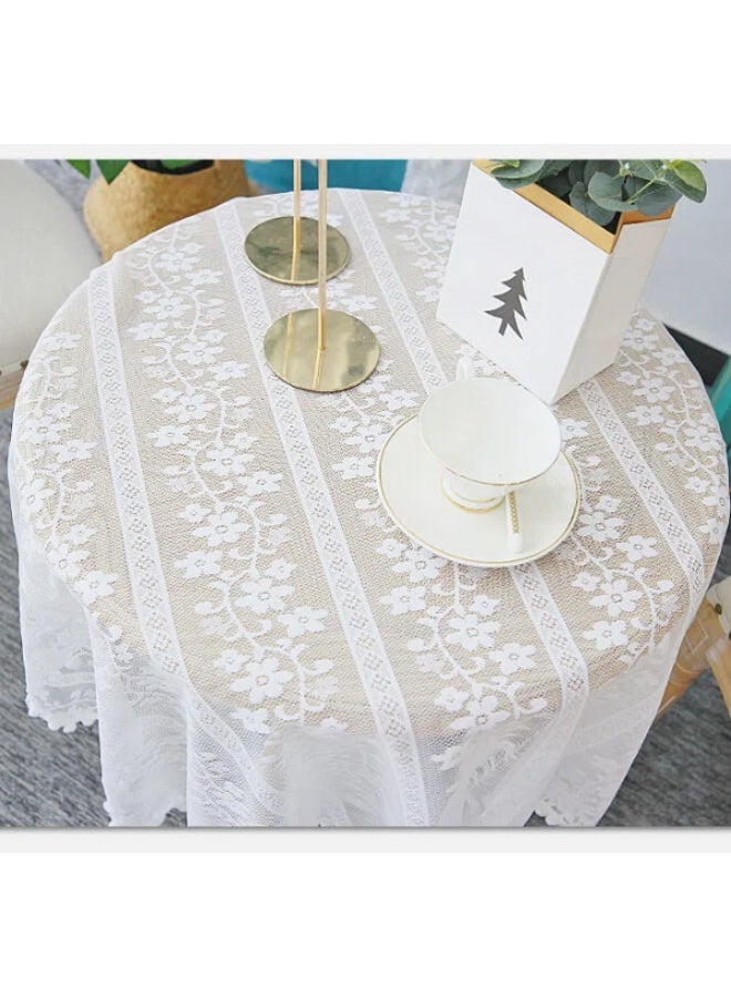 FridayIn French Lace Tablecloth with Embroidery Effect Dessert Table Party Table cover - Image 4