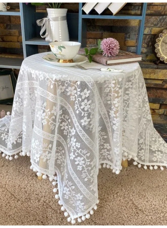 FridayIn French Lace Tablecloth with Embroidery Effect Dessert Table Party Table cover - Image 3