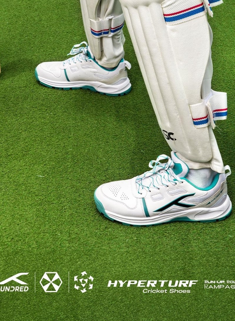 HUNDRED Hyperturf Cricket Shoes for Turf, Ground & Hard Pitches | Lightweight & Durable Sports Footwear with TerraSpike Rubber Studs, Shock-Absorbing Midsole & Stability Plate for Grip, Comfort & Support - Image 2