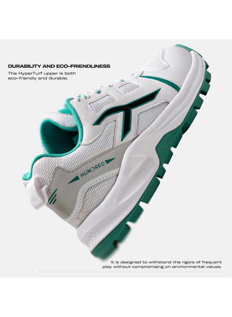 HUNDRED Hyperturf Cricket Shoes for Turf, Ground & Hard Pitches | Lightweight & Durable Sports Footwear with TerraSpike Rubber Studs, Shock-Absorbing Midsole & Stability Plate for Grip, Comfort & Support - Image 3