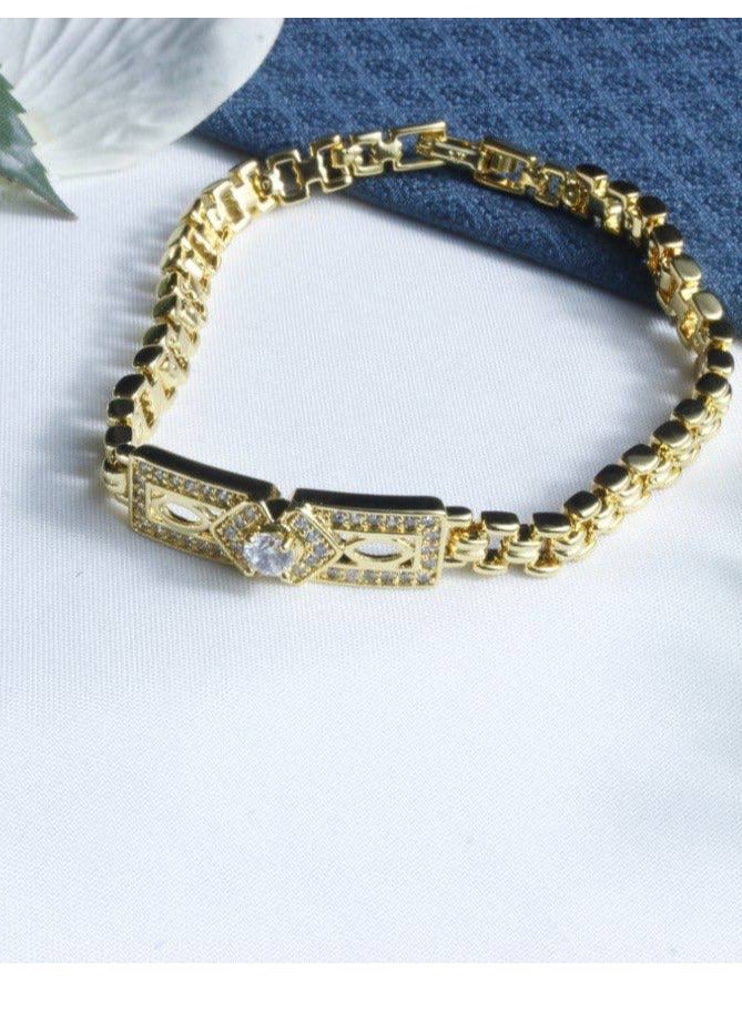 R-A68 سوارة نسائية عصرية مطلية بالذهب عيار 21 - Image 1