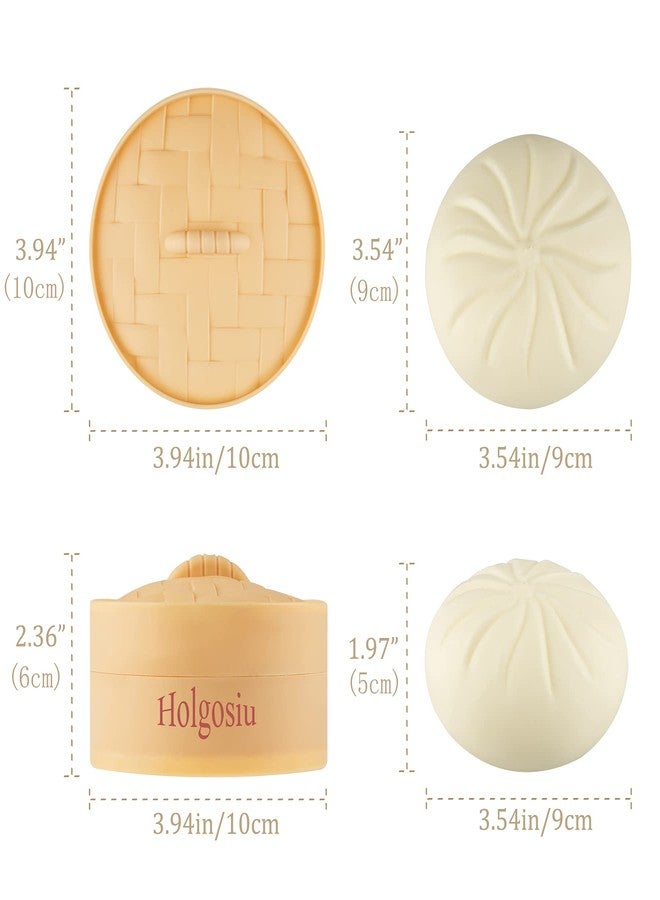 Holgosiu Dumpling Squishy Stress Ball Fidget Toys Squeeze Dough Ball Squishy Bun Anxiety Relief Adult Squeeze Toy Novelty Dumpling in Steamer Fidget Sensory Miniature Anti Stress ADHD ADD - Image 2