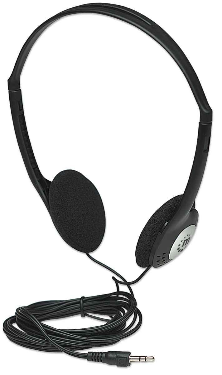 Manhattan On-Ear Wired Stereo Headphone - Long 6ft Cable, Single 3.5mm Plug, Lightweight, Adjustable Headbandâ€“for Walkman, CD Player, Computer -177481 - Image 1