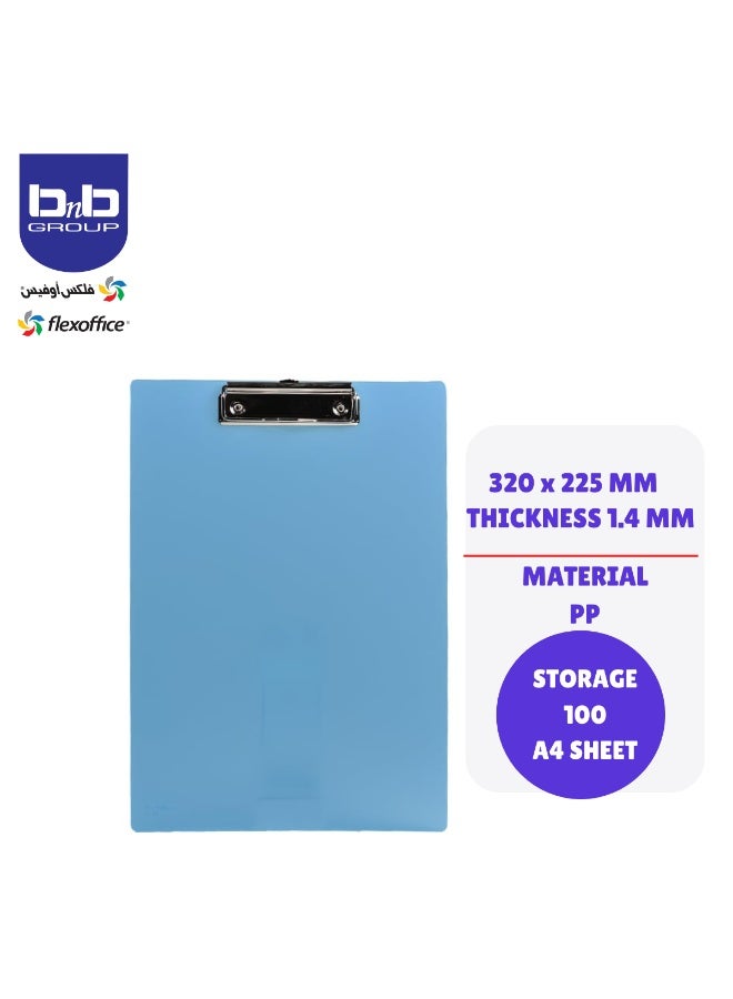 FLEXOFFICE Plastic Clipboard Writing Pad Profile Clip FO-CB04 Blue - Image 2