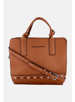 French Connection Women Brand Logo Crossbody 27 L x 24 H x 8 W cm, Brown  - Image 1